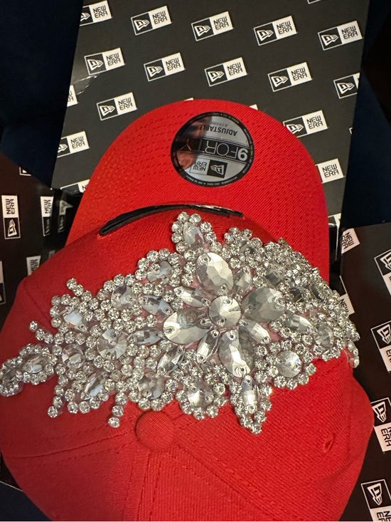 New Era Red Rhinestone Embellished Baseball Cap